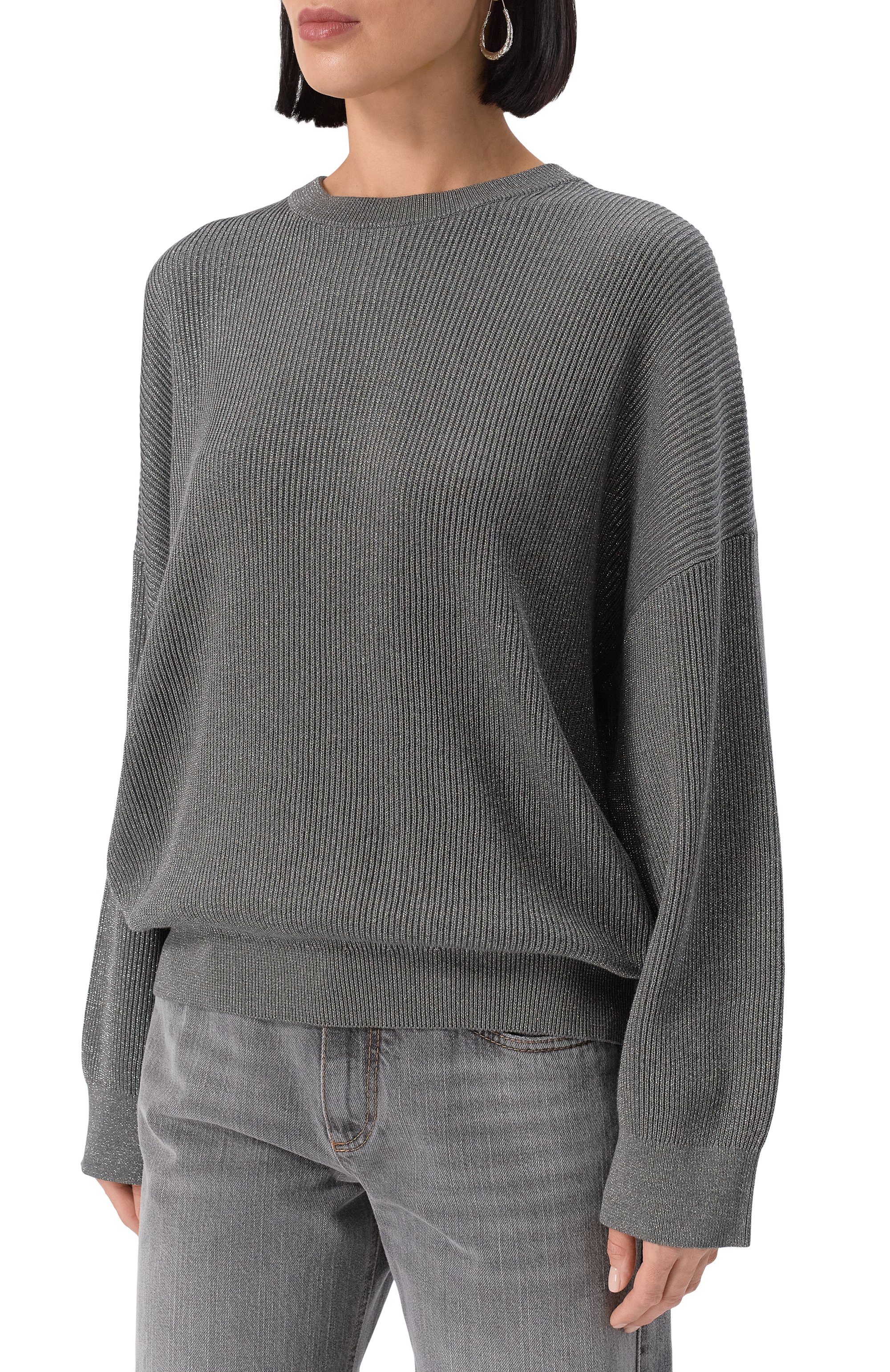 Свитер из хлопка и вискозы BRUNELLO CUCINELLI, арт. MAZ260200P, фото 3