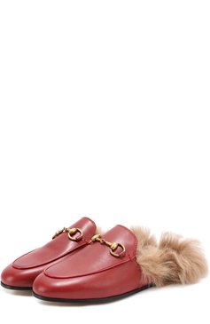 Кожаные сабо princetown с пряжкой-трензелем GUCCI, арт. 426361/DKHH0, фото 1