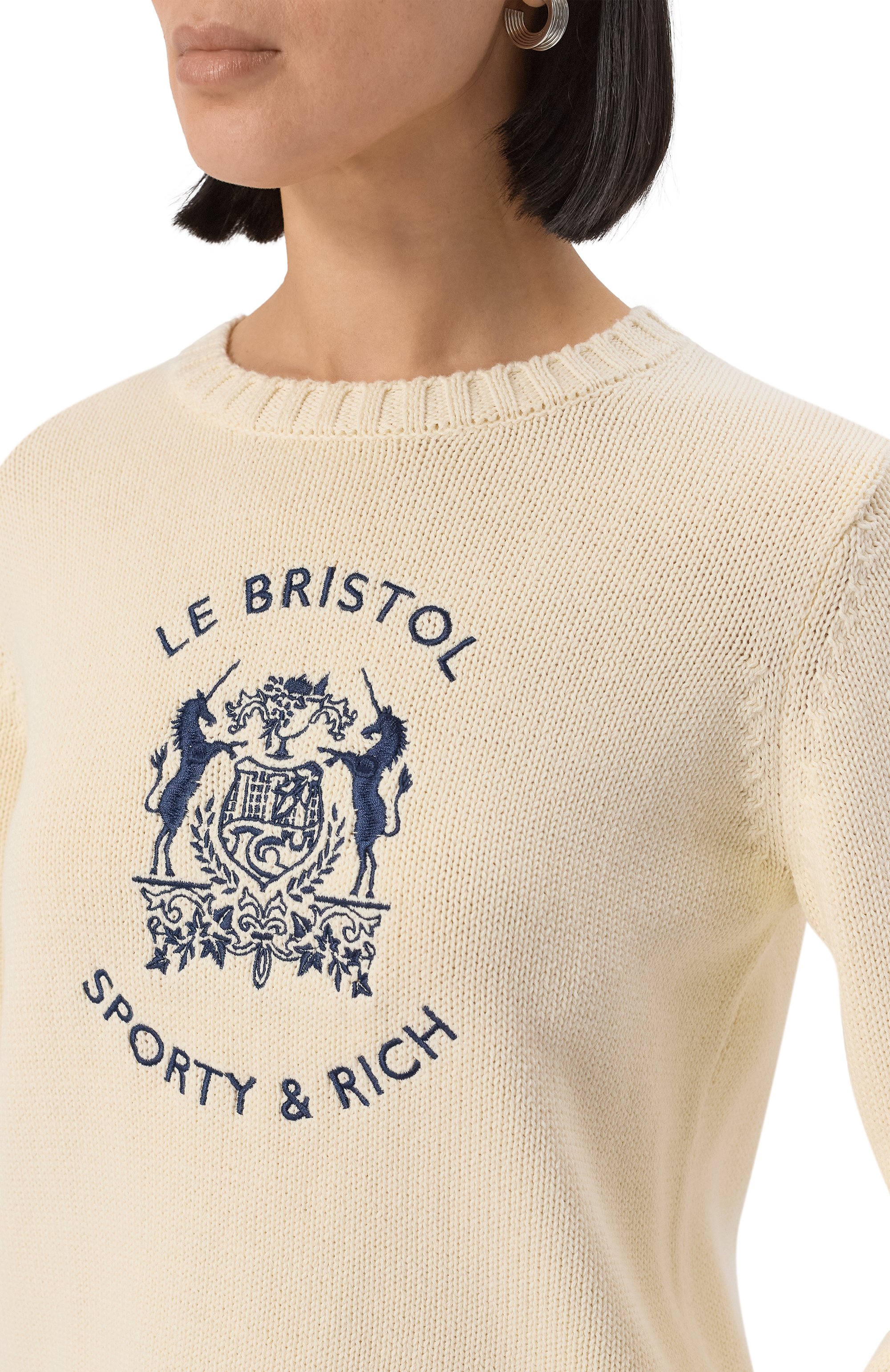 Хлопковый пуловер sporty & rich x le bristol paris SPORTY AND RICH, арт. WS065517621CR01, фото 5