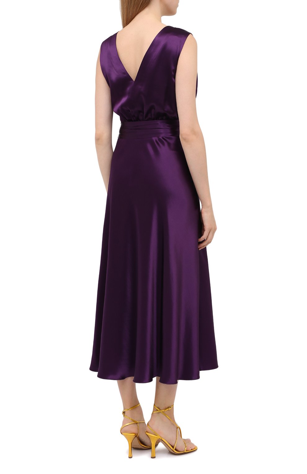 Атласное платье DRIES VAN NOTEN фиолетового цвета по цене 142000 руб., арт. 202-18615-1042, фото 4 Атласное платье DRIES VAN NOTEN, арт. 202-18615-1042, фото 4