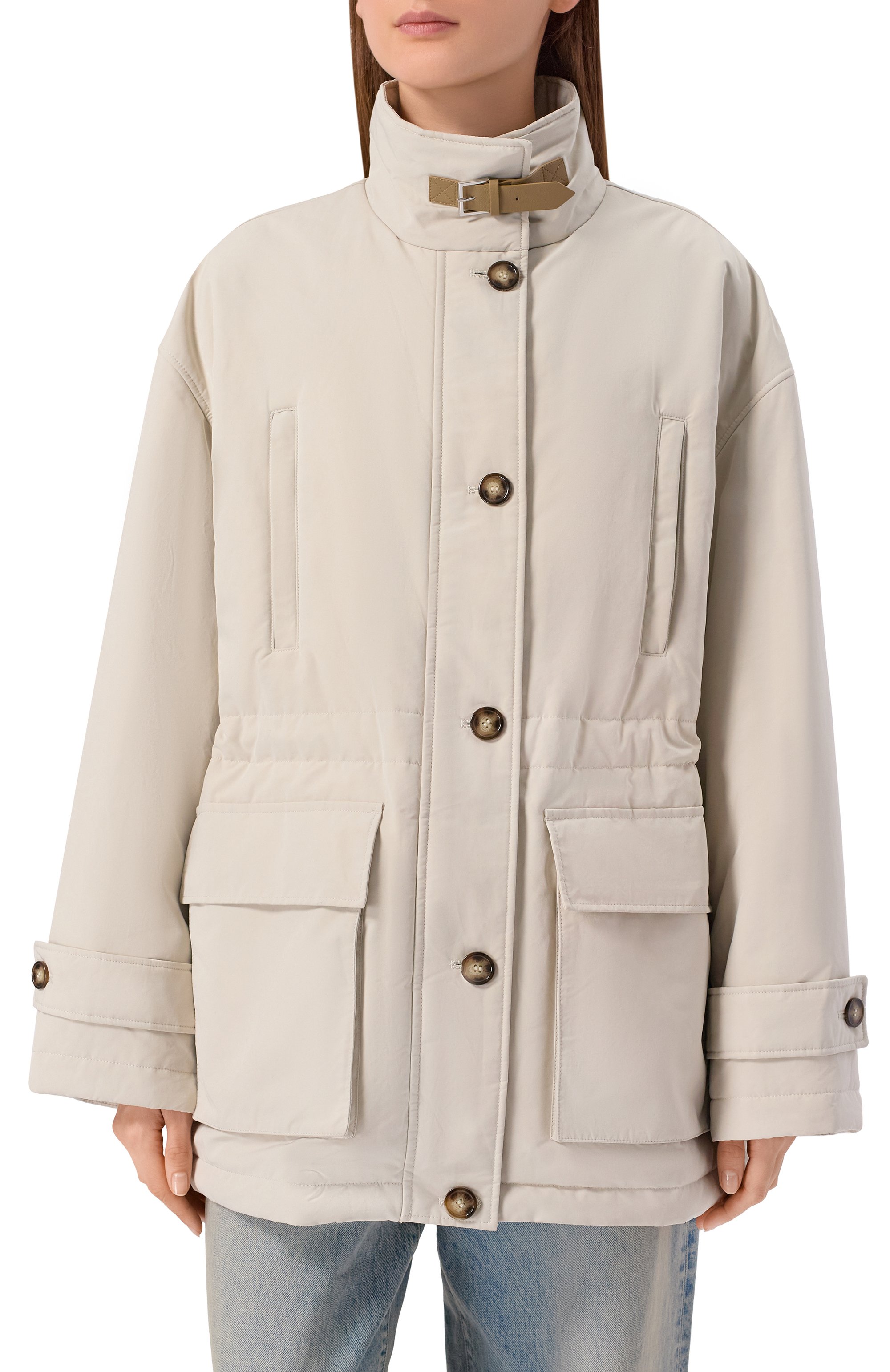 Утепленная парка 12 STOREEZ кремового цвета по цене 39000 руб., арт. 129640, фото 3 Утепленная парка 12 STOREEZ, арт. 129640, фото 3