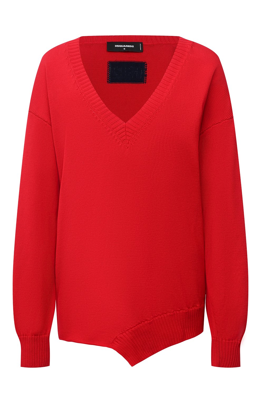 Хлопковый пуловер DSQUARED2 красного цвета по цене 45900 руб., арт. S75HA1045/S17612, фото 1 Хлопковый пуловер DSQUARED2, арт. S75HA1045/S17612, фото 1