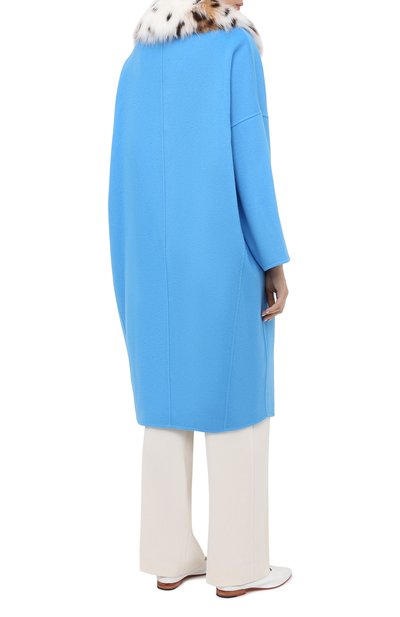 Шерстяное пальто ERMANNO ERMANNO SCERVINO голубого цвета по цене 107000 руб., арт. 47T CP38 VIN, фото 5 Шерстяное пальто ERMANNO ERMANNO SCERVINO, арт. 47T CP38 VIN, фото 5