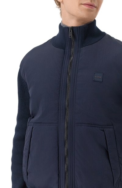Комбинированный кардиган BOSS ORANGE темно-синего цвета по цене 37300 руб., арт. 50531494, фото 5 Комбинированный кардиган BOSS ORANGE, арт. 50531494, фото 5