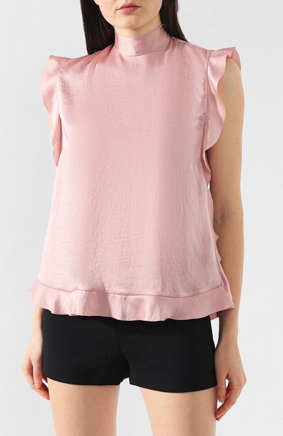 Топ с воротником-стойкой REDVALENTINO розового цвета по цене 23900 руб., арт. RR3AEA00/HGA, фото 3 Топ с воротником-стойкой REDVALENTINO, арт. RR3AEA00/HGA, фото 3