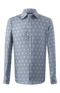 Мужская шелковая сорочка DOLCE & GABBANA голубого цвета, арт. G5MM4T/IS1XS | Фото 1 (Рукава: Длинные; Длина (для топов): Стандартные; Материал внешний: Шелк; Материал сплава: Проставлено; Драгоценные камни: Проставлено; Стили: Гламурный; Воротник: Кент; Рубашки М: Classic Fit; Манжеты: На пуговицах; Принт: С принтом; Случай: Формальный)