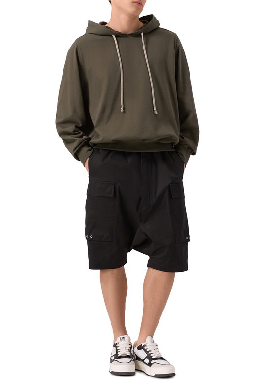 Хлопковые шорты Rick Owens RU02E1389/TE Чёрный  RU02E1389/TE Фото 2