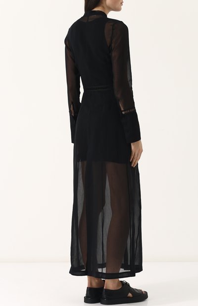 Полупрозрачное платье-рубашка из смеси хлопка и шелка ISABEL BENENATO, арт. WW15S18, фото 4