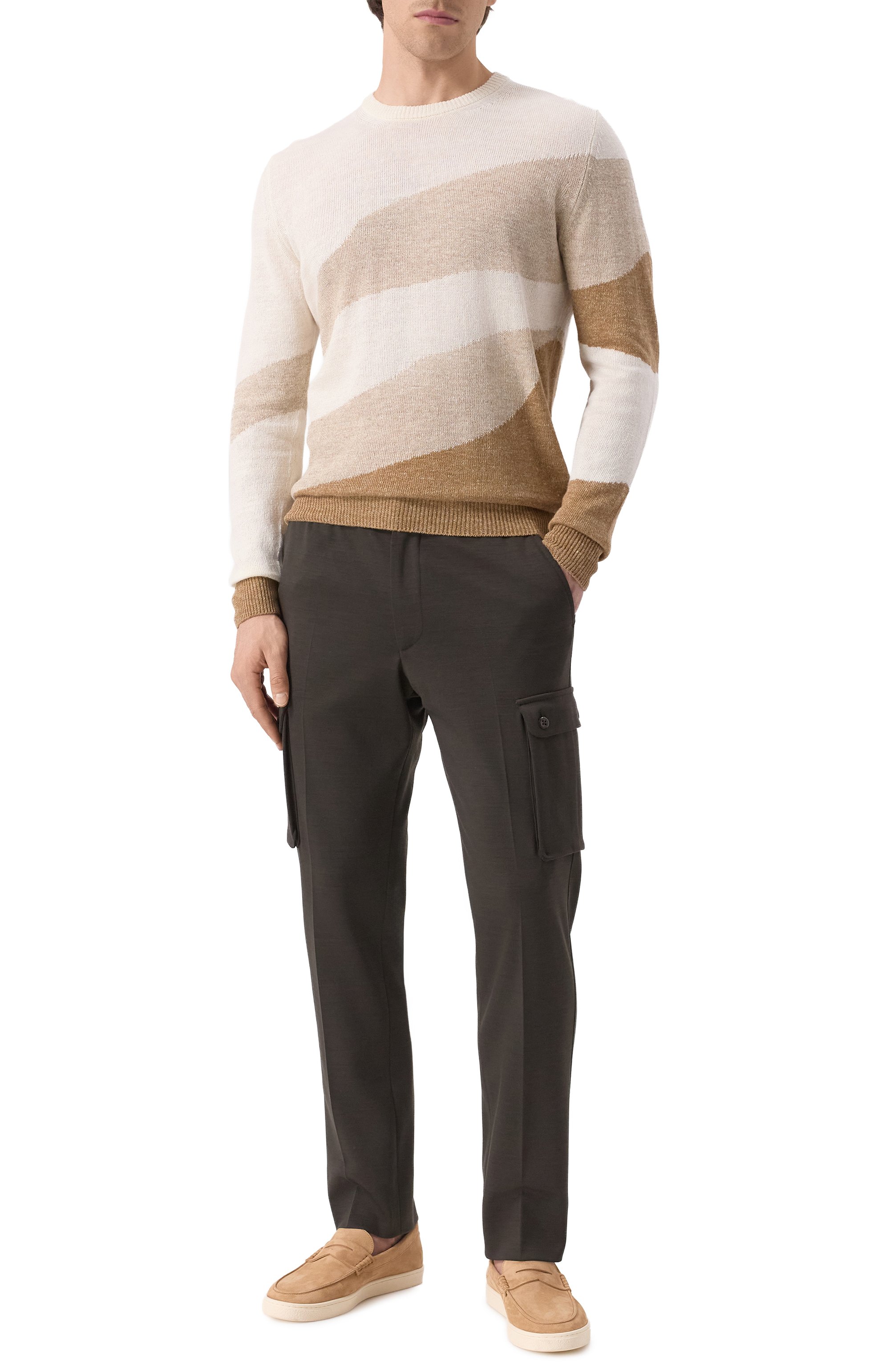 Брюки-карго из шерсти и хлопка CORNELIANI, арт. 254L14-2518800, фото 2