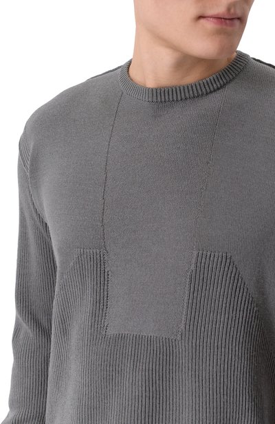 Шерстяной свитер RICK OWENS серого цвета по цене 114000 руб., арт. RU01F2615/KWVH, фото 5 Шерстяной свитер RICK OWENS, арт. RU01F2615/KWVH, фото 5