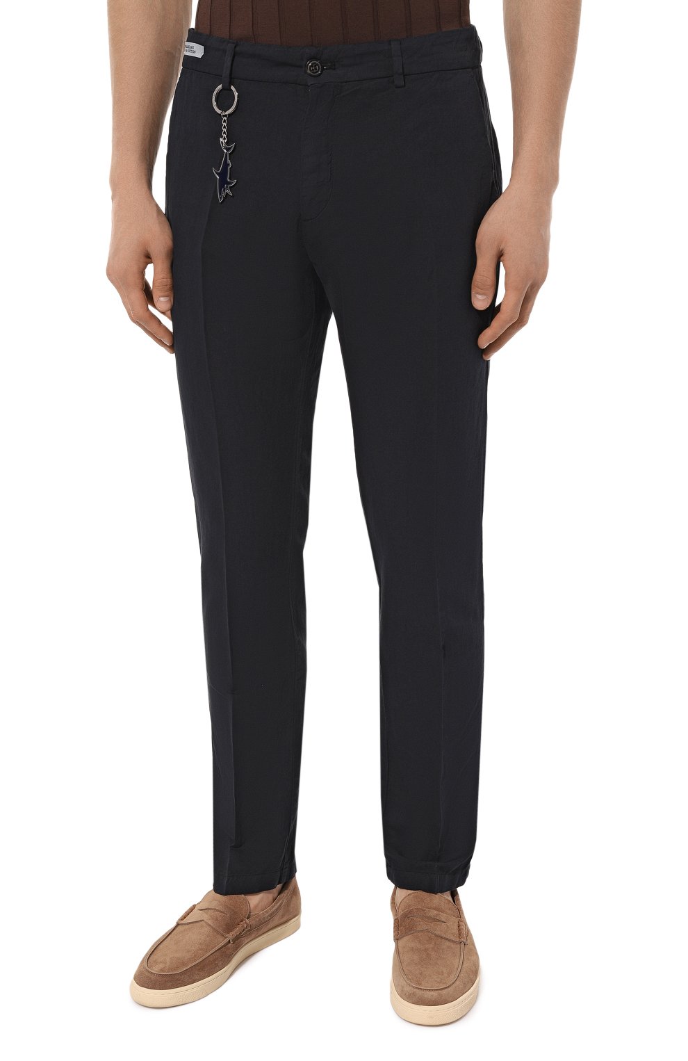 Брюки из хлопка и льна PAUL&SHARK темно-синего цвета по цене 35150 руб., арт. 23414033, фото 3 Брюки из хлопка и льна PAUL&SHARK, арт. 23414033, фото 3