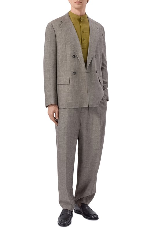 Пиджак из шелка и льна Giorgio Armani GM003526/TE20785 Серый  GM003526/TE20785 Фото 2