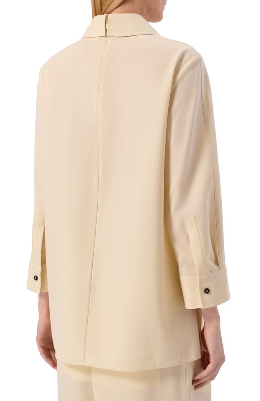 Шерстяная блузка Jil Sander J01NC0170/J40171 Кремовый  J01NC0170/J40171 Фото 4