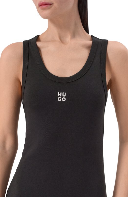 Хлопковое платье HUGO 50514521 Чёрный  50514521 Фото 4