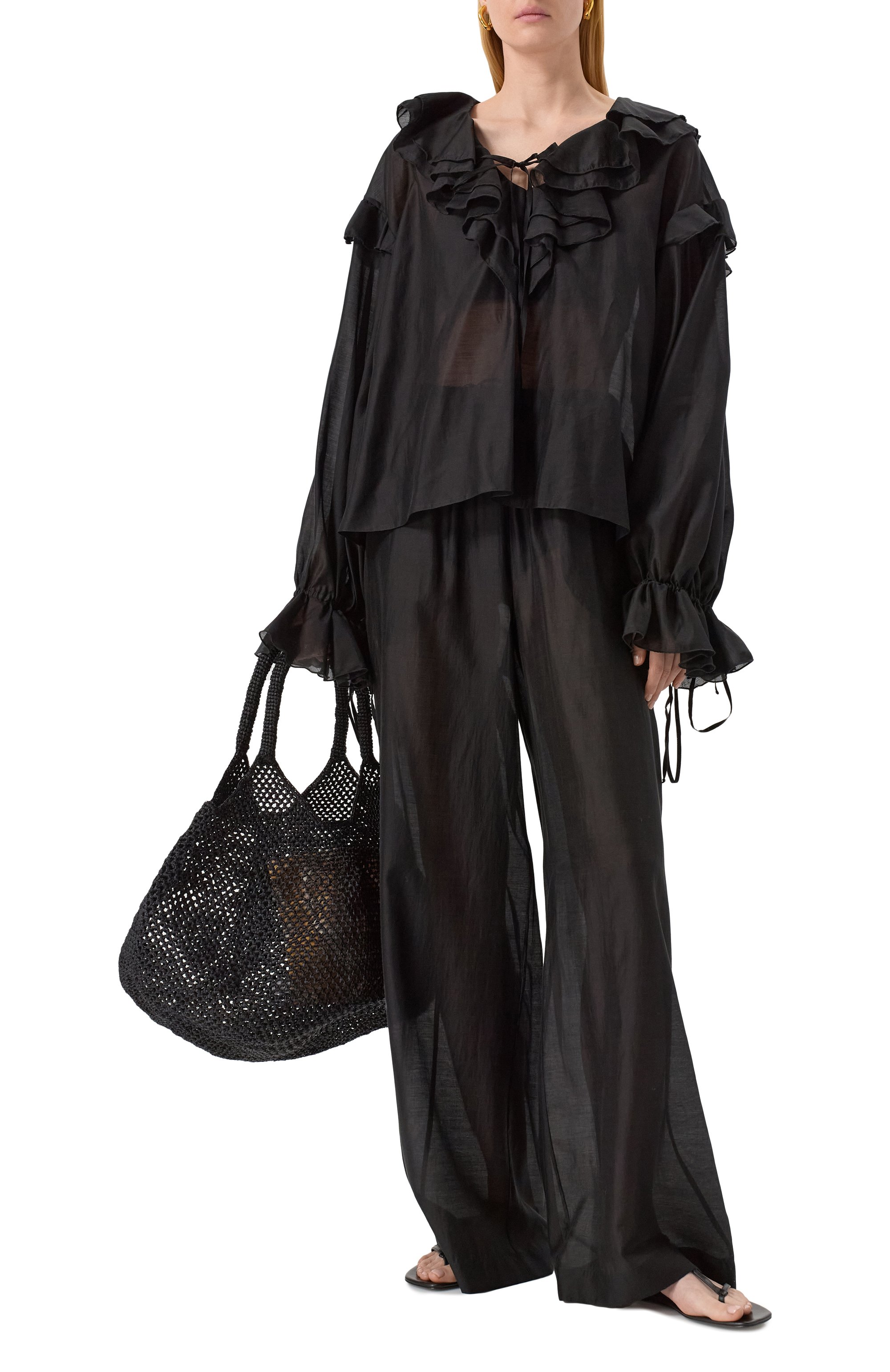 Блузка FLASHIN черного цвета по цене 32000 руб., арт. FC25BB, фото 2 Блузка FLASHIN, арт. FC25BB, фото 2