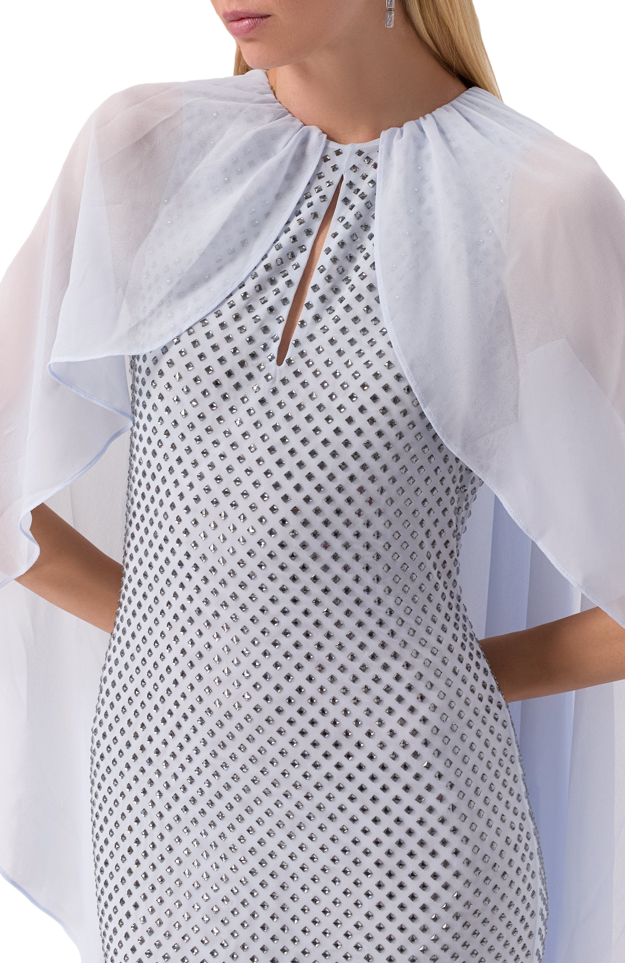 Платье с отделкой стразами SELF-PORTRAIT, арт. SS25-096X-BL, фото 5