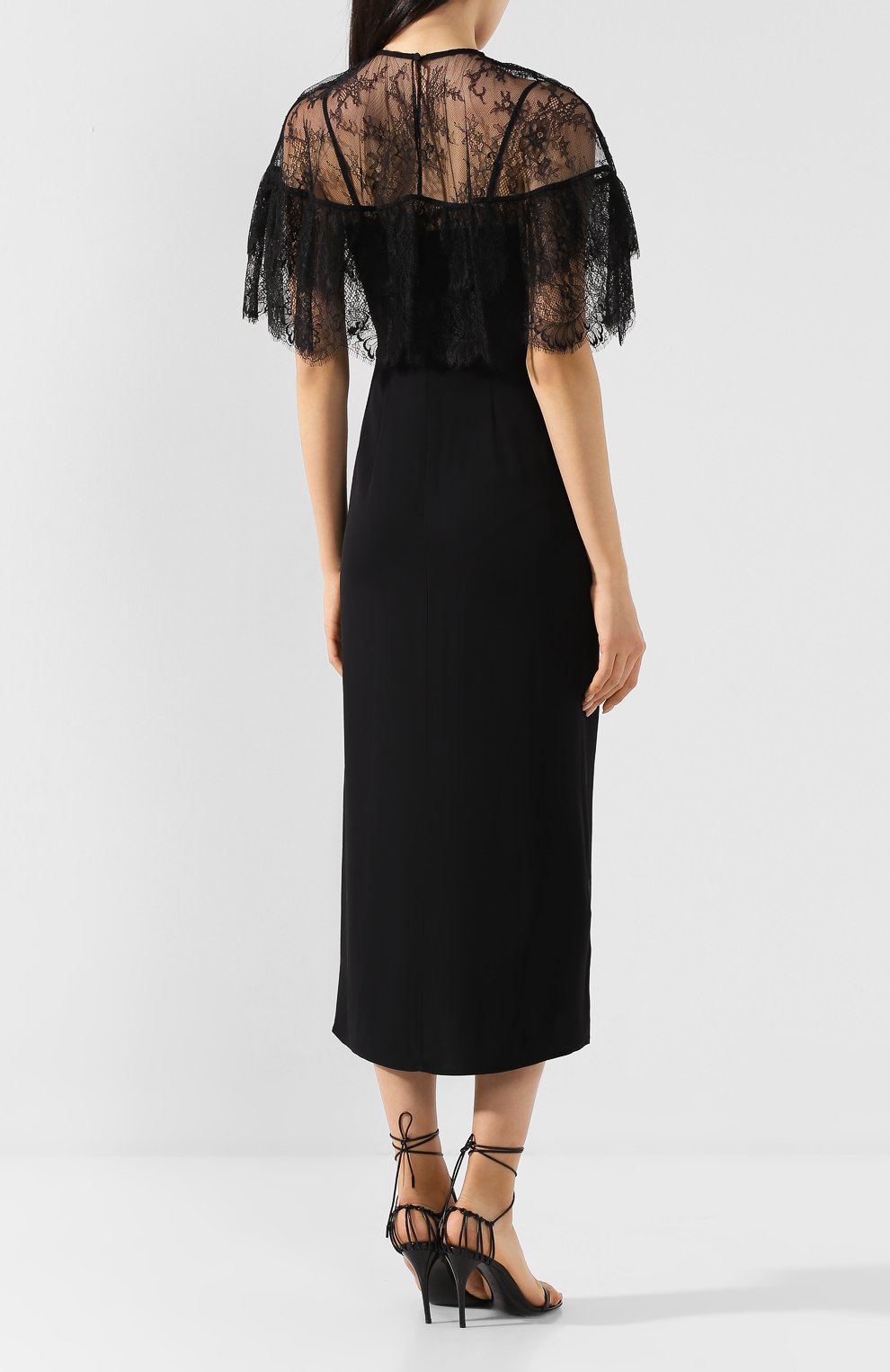 Платье-миди SELF-PORTRAIT черного цвета по цене 48800 руб., арт. RS20-094, фото 4 Платье-миди SELF-PORTRAIT, арт. RS20-094, фото 4