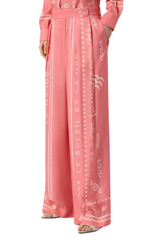 Брюки из вискозы Balmain GF0PN215/VI91 Розовый  GF0PN215/VI91 Фото 3