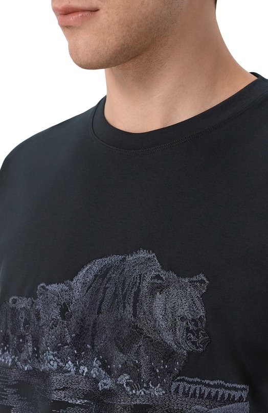 Хлопковая футболка Stefano Ricci MNH6205350/LUXT Чёрный  MNH6205350/LUXT Фото 5