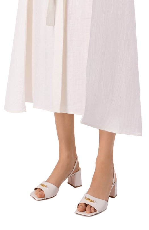 Кожаные босоножки Santoni WHPG72055HA2NWLN Белый  WHPG72055HA2NWLN Фото 2