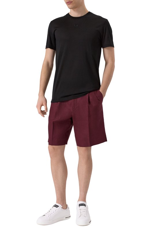 Льняные шорты Dolce & Gabbana GW0MAT/FU4MC Бордовый  GW0MAT/FU4MC Фото 2