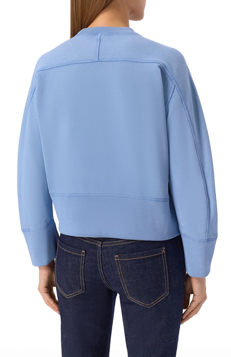 Женский хлопковый свитшот DSQUARED2 голубого цвета, арт. S72GU0495/S25539 | Фото 4 (Материал внешний: Хлопок; Рукава: Длинные; Длина (для топов): Стандартные; Женское Кросс-КТ: Свитшот-одежда; Стили: Кэжуэл)