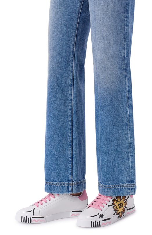 Кожаные кеды Portofino Dolce & Gabbana CK2398/A0259 Белый  CK2398/A0259 Фото 2