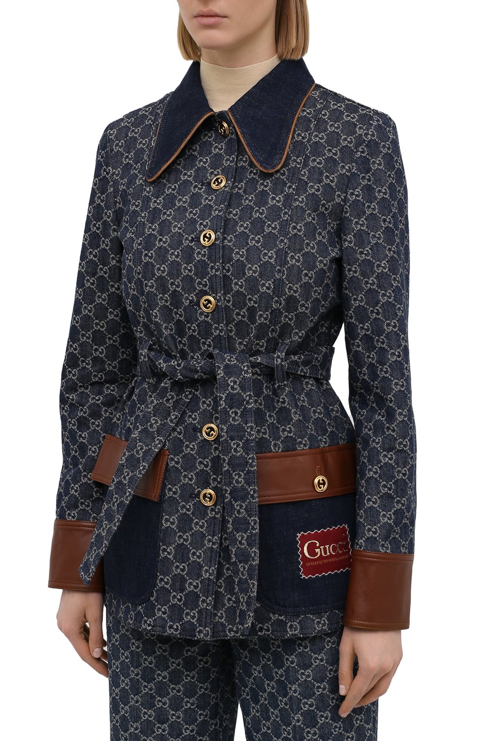 Джинсовый жакет GUCCI темно-синего цвета по цене 331200 руб., арт. 652658/XDBIP, фото 3 Джинсовый жакет GUCCI, арт. 652658/XDBIP, фото 3