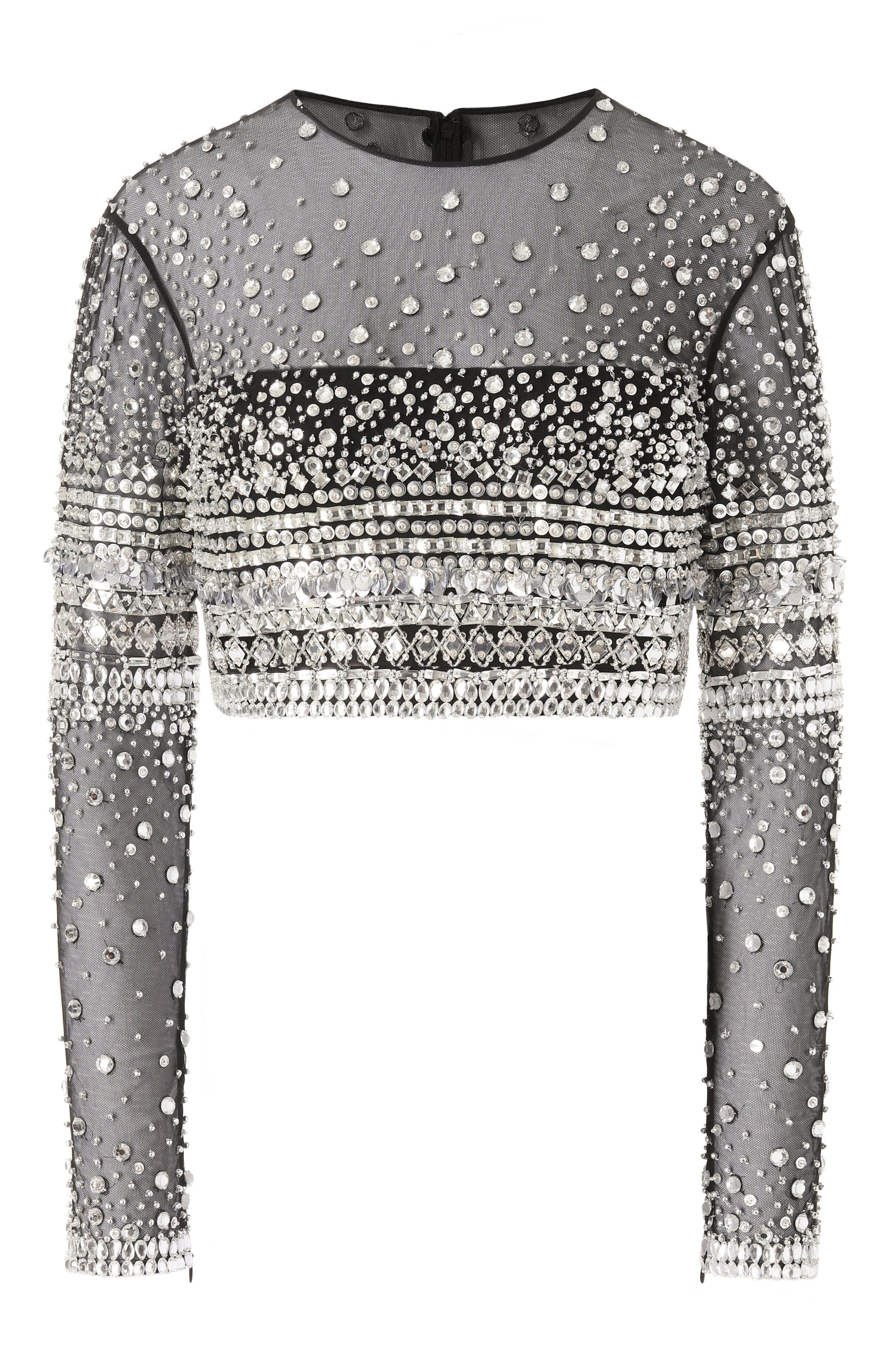 Топ с отделкой стразами ZUHAIR MURAD черного цвета по цене 596000 руб., арт. RTP25044/EMSQ001, фото 1 Топ с отделкой стразами ZUHAIR MURAD, арт. RTP25044/EMSQ001, фото 1