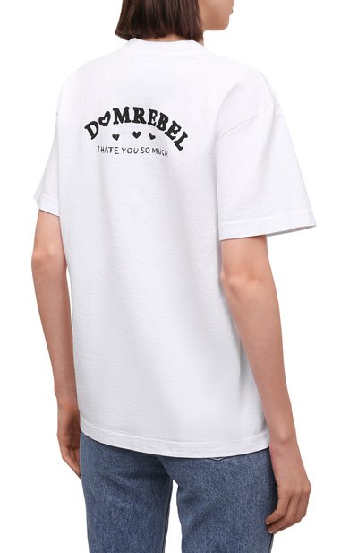Хлопковая футболка DOMREBEL белого цвета по цене 14200 руб., арт. BESTIES/0VER TEE/W, фото 4 Хлопковая футболка DOMREBEL, арт. BESTIES/0VER TEE/W, фото 4