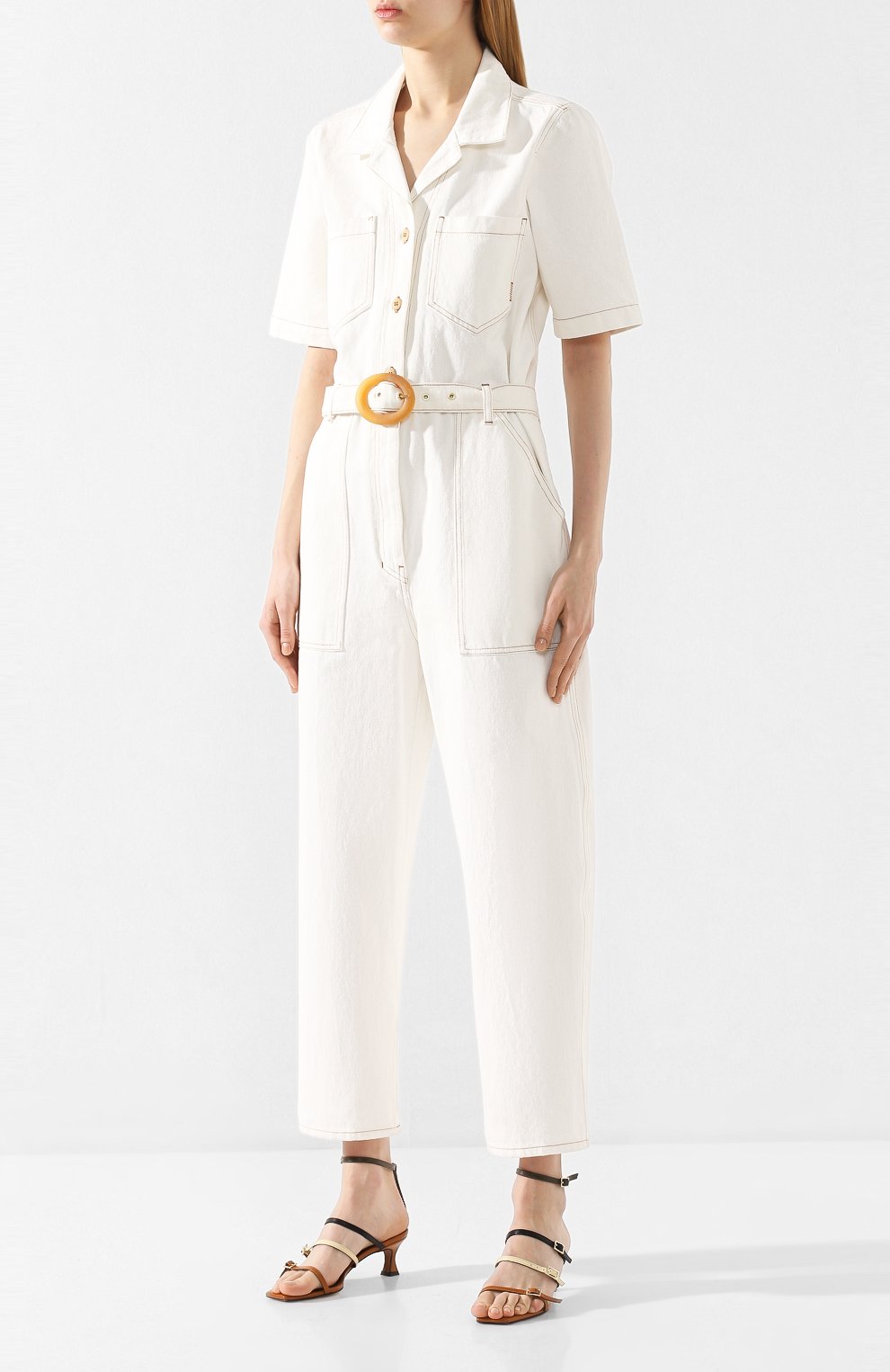 Джинсовый комбинезон NANUSHKA белого цвета по цене 51400 руб., арт. ARL0_WHITE_RIGID DENIM, фото 3 Джинсовый комбинезон NANUSHKA, арт. ARL0_WHITE_RIGID DENIM, фото 3