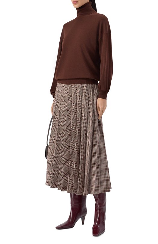 Кожаные сапоги Jill Saint Laurent 839749/AAEHW Бордовый  839749/AAEHW Фото 3