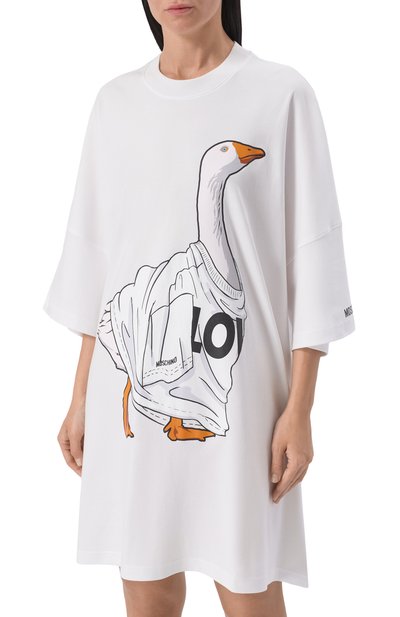 Хлопковое платье MOSCHINO белого цвета по цене 54350 руб., арт. J0451/5542, фото 3 Хлопковое платье MOSCHINO, арт. J0451/5542, фото 3