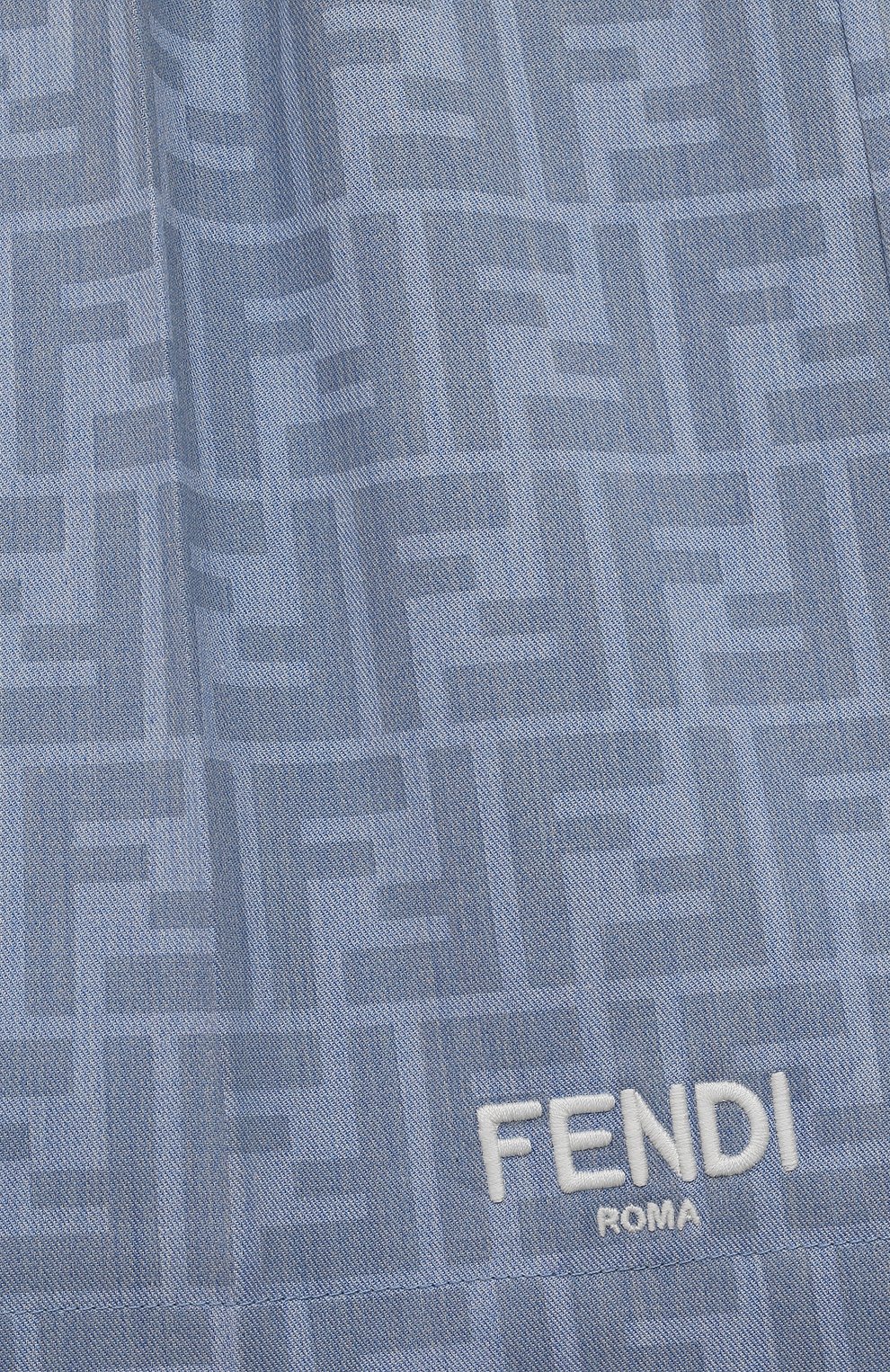 Хлопковые шорты FENDI голубого цвета по цене 46500 руб., арт. JMF433/AMIX/8A-12+, фото 3 Хлопковые шорты FENDI, арт. JMF433/AMIX/8A-12+, фото 3