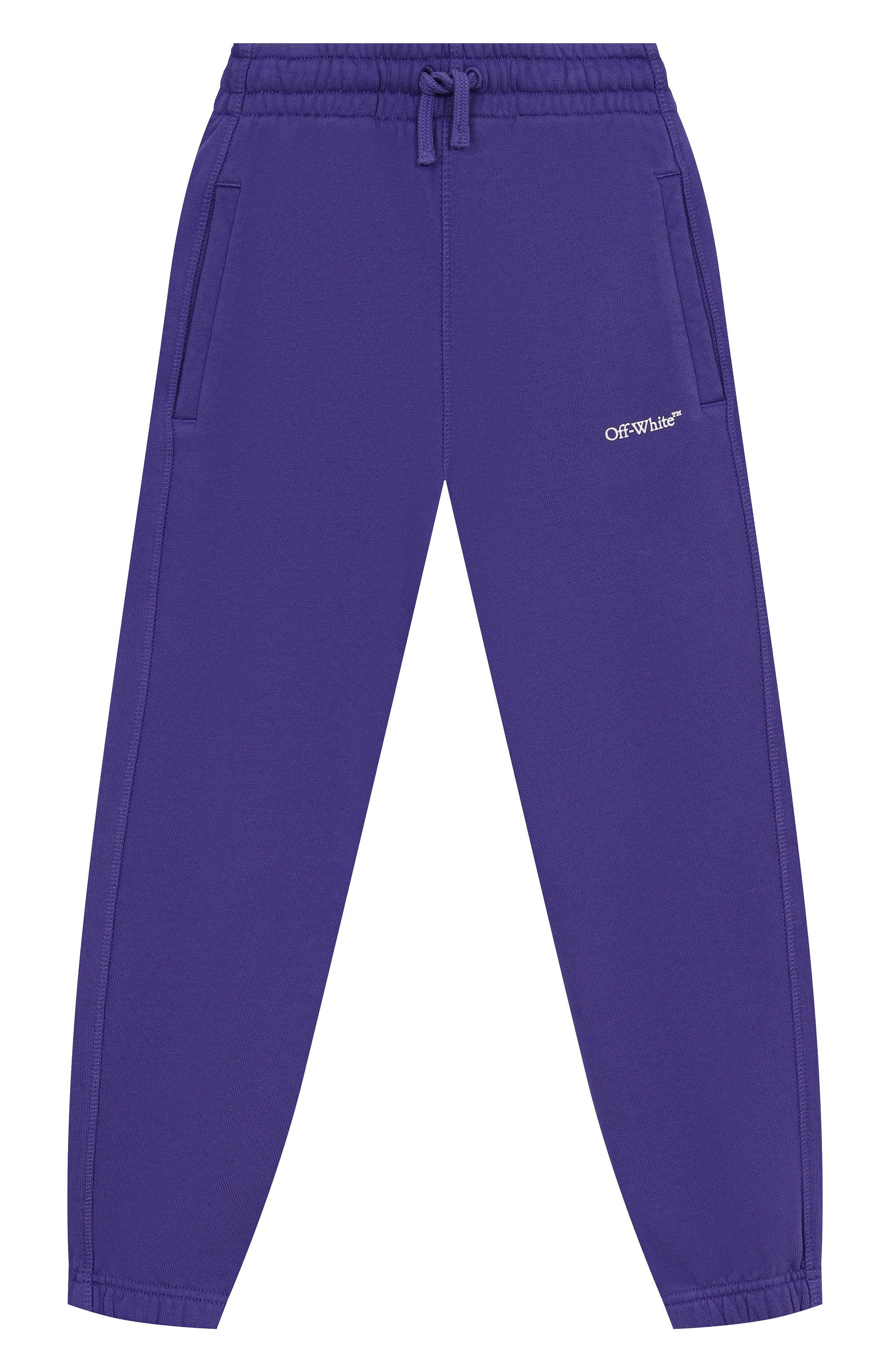 Хлопковые джоггеры OFF-WHITE фиолетового цвета по цене 21800 руб., арт. 0GCH001S25FLE002/4-12, фото 1 Хлопковые джоггеры OFF-WHITE, арт. 0GCH001S25FLE002/4-12, фото 1