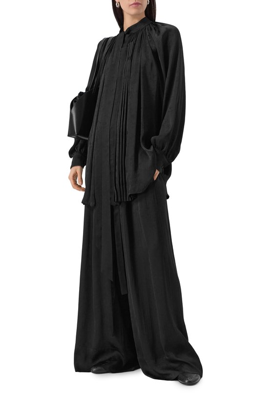 Брюки из вискозы и шелка Ann Demeulemeester B0012744/FA611 Чёрный  B0012744/FA611 Фото 2