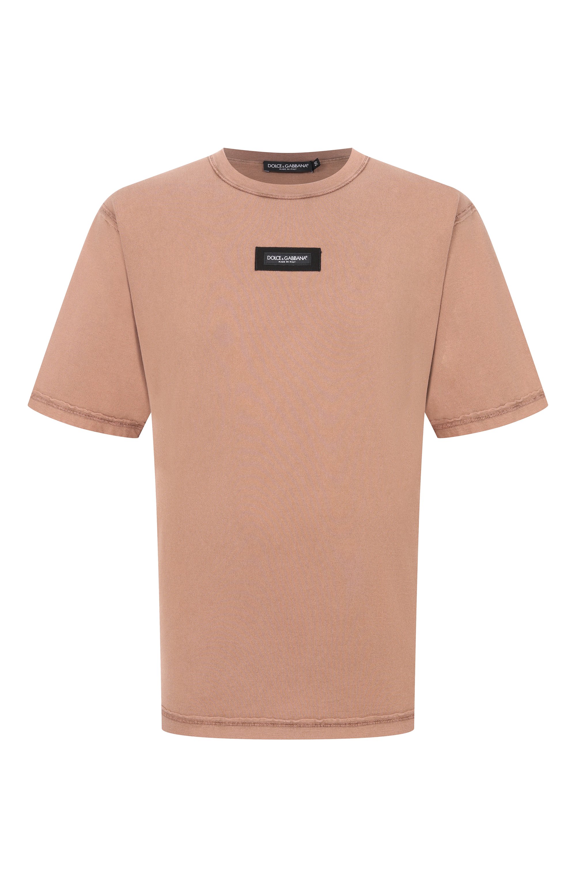 Хлопковая футболка DOLCE & GABBANA коричневого цвета по цене 78450 руб., арт. G8RI4T/G7P10, фото 1 Хлопковая футболка DOLCE & GABBANA, арт. G8RI4T/G7P10, фото 1