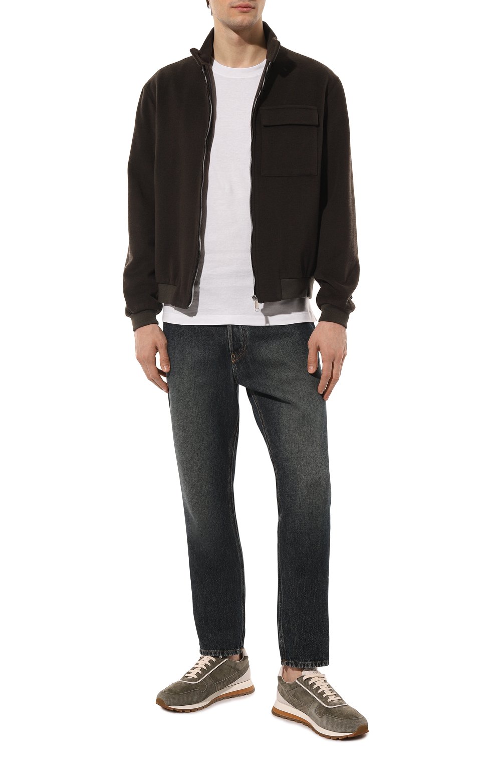 Футболка из хлопка и льна BRUNELLO CUCINELLI, арт. MTS798440, фото 2