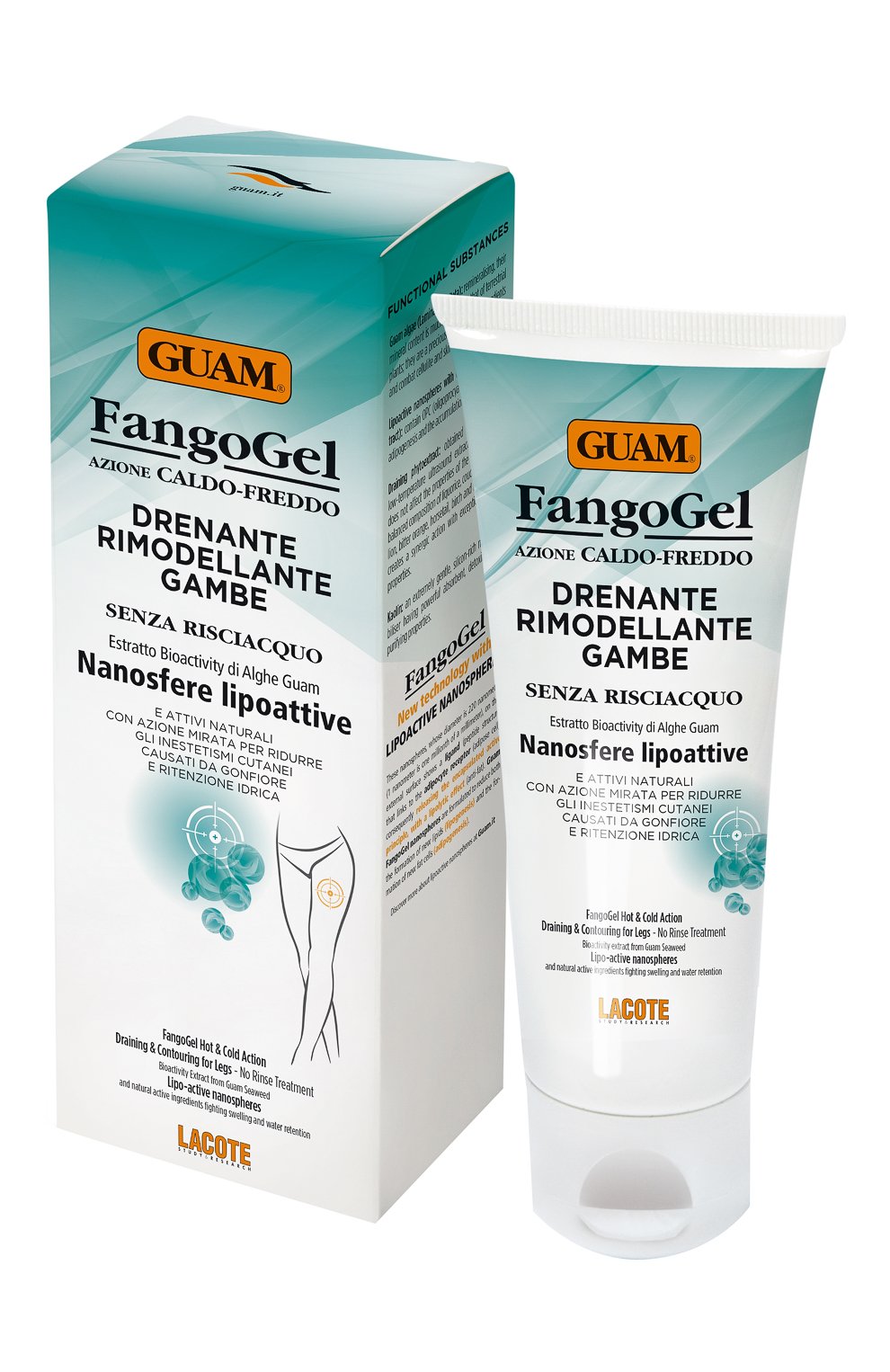 Гель для ног дренажный с липоактивными наносферами fangogel (200ml) GUAM бесцветного цвета по цене 5500 руб., арт. 8025021112930, фото 2 Гель для ног дренажный с липоактивными наносферами fangogel (200ml) GUAM, арт. 8025021112930, фото 2