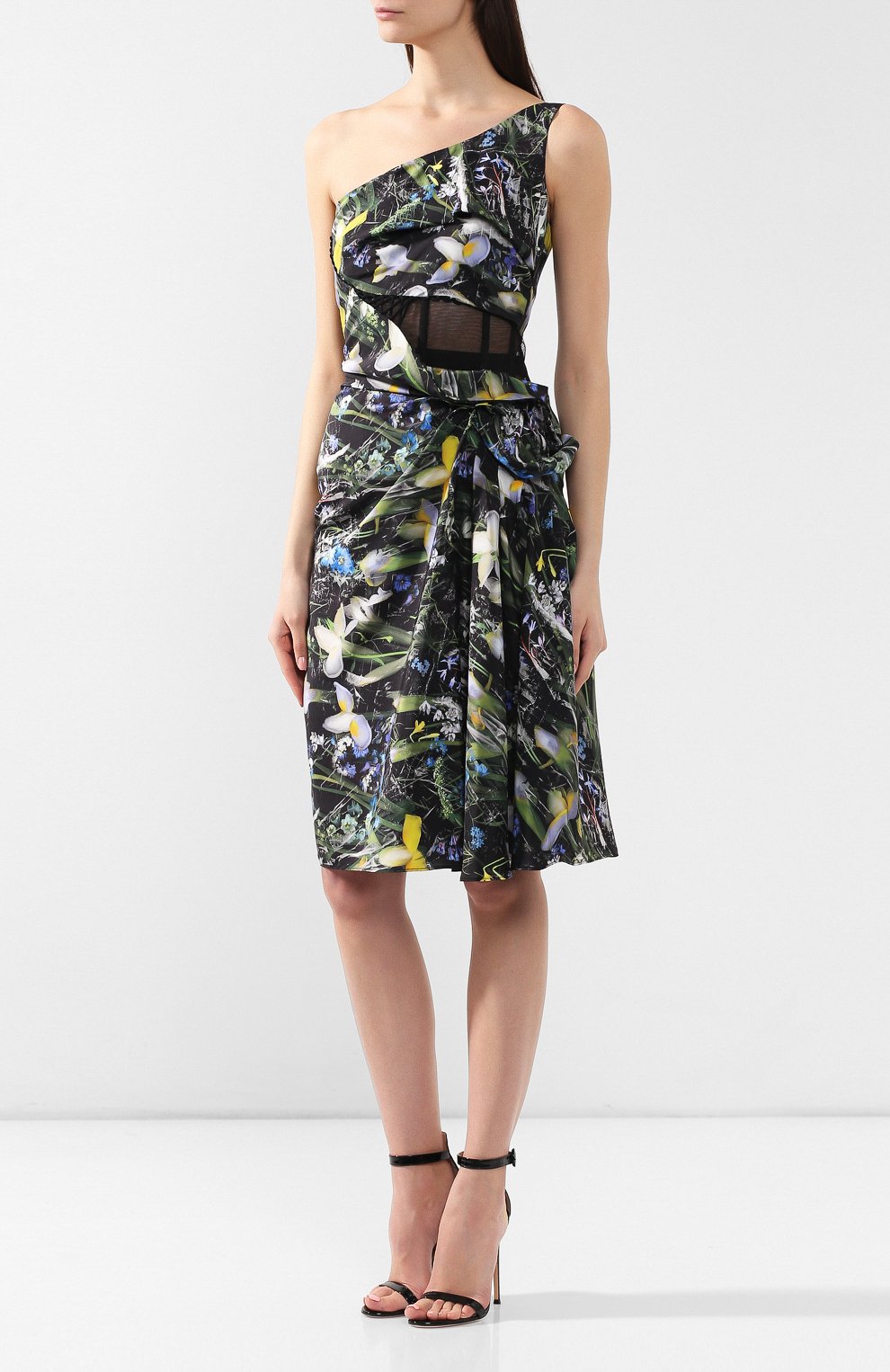Шелковое платье ALEXANDER MCQUEEN черного цвета по цене 443500 руб., арт. 573555/QMD04, фото 3 Шелковое платье ALEXANDER MCQUEEN, арт. 573555/QMD04, фото 3