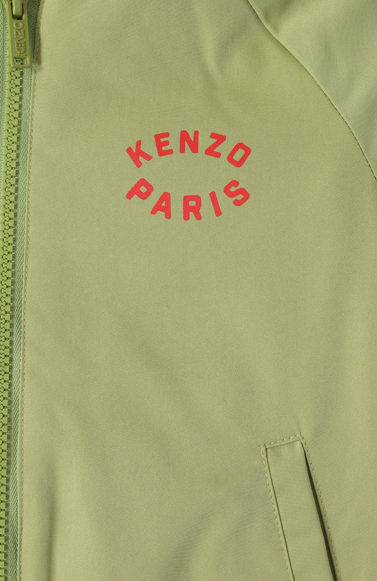 Детского утепленный бомбер KENZO салатового цвета, арт. K61171 | Фото 3 (Материал сплава: Проставлено; Материал подклада: Синтетический материал; Драгоценные камни: Проставлено; Кросс-КТ: Демисезон, бомбер; Рукава: Длинные; Материал внешний: Синтетический материал; Ростовка одежда: 5 лет | 110 см, 12 лет | 152 см, 4 года | 104 см, 3 года | 98 см, 7 лет | 122 см, 9 лет | 134 см)