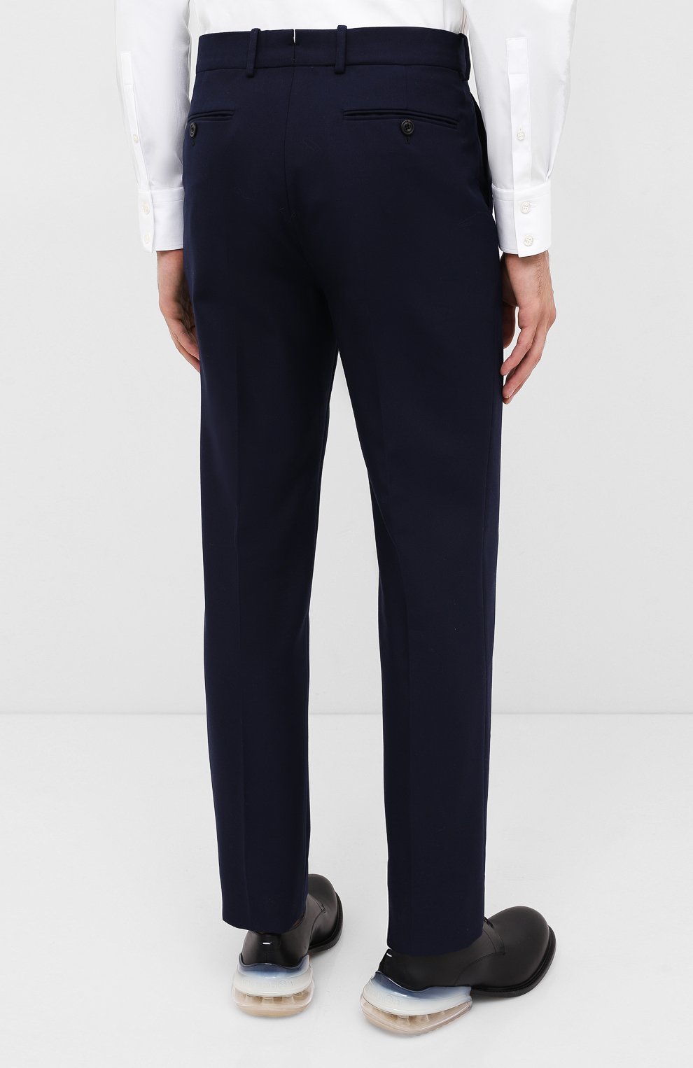 Хлопковые брюки ALEXANDER MCQUEEN темно-синего цвета по цене 77500 руб., арт. 615652/QPS47, фото 4 Хлопковые брюки ALEXANDER MCQUEEN, арт. 615652/QPS47, фото 4
