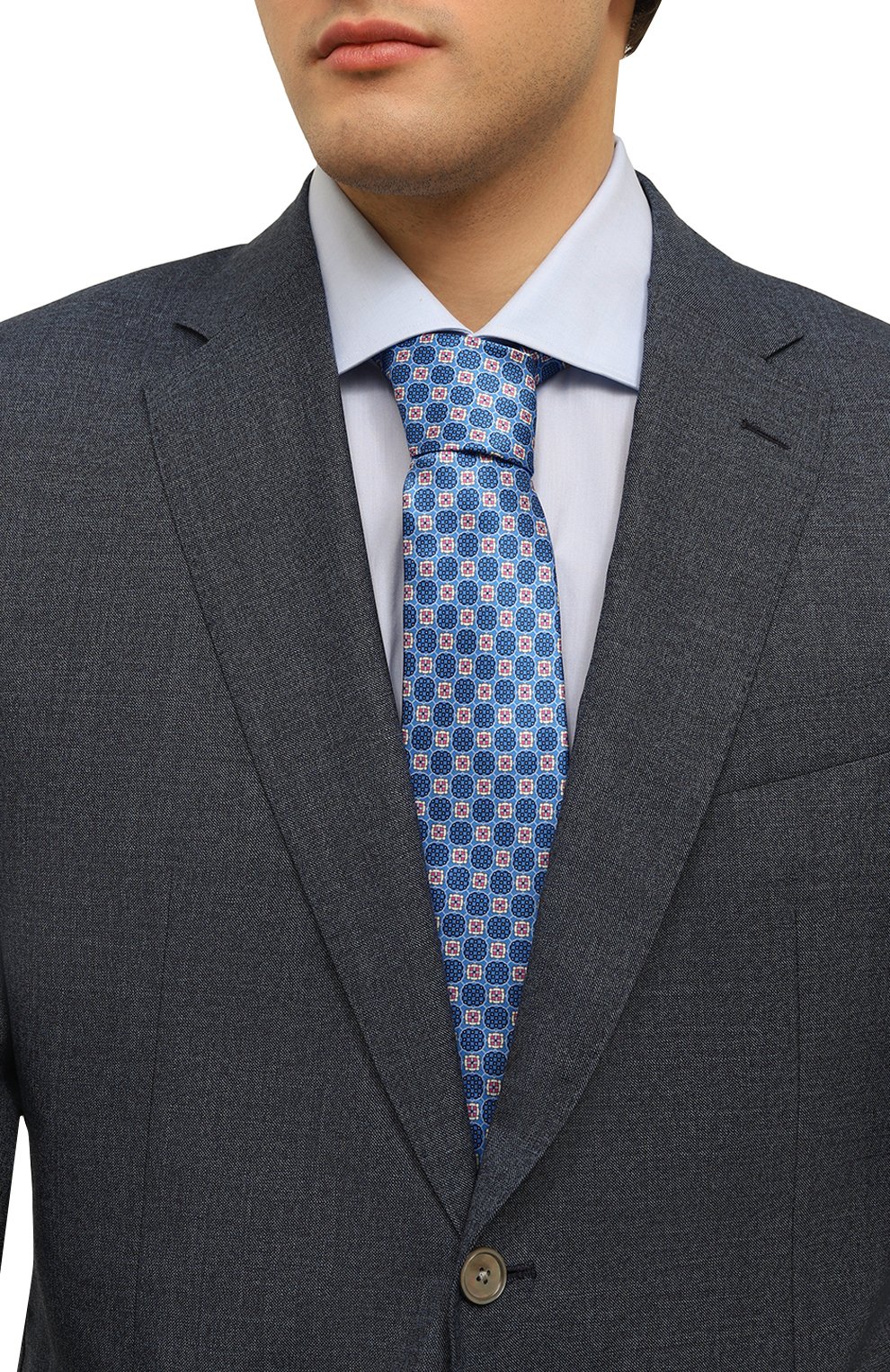 Шелковый галстук CANALI синего цвета по цене 19950 руб., арт. 18/HS03950, фото 2 Шелковый галстук CANALI, арт. 18/HS03950, фото 2