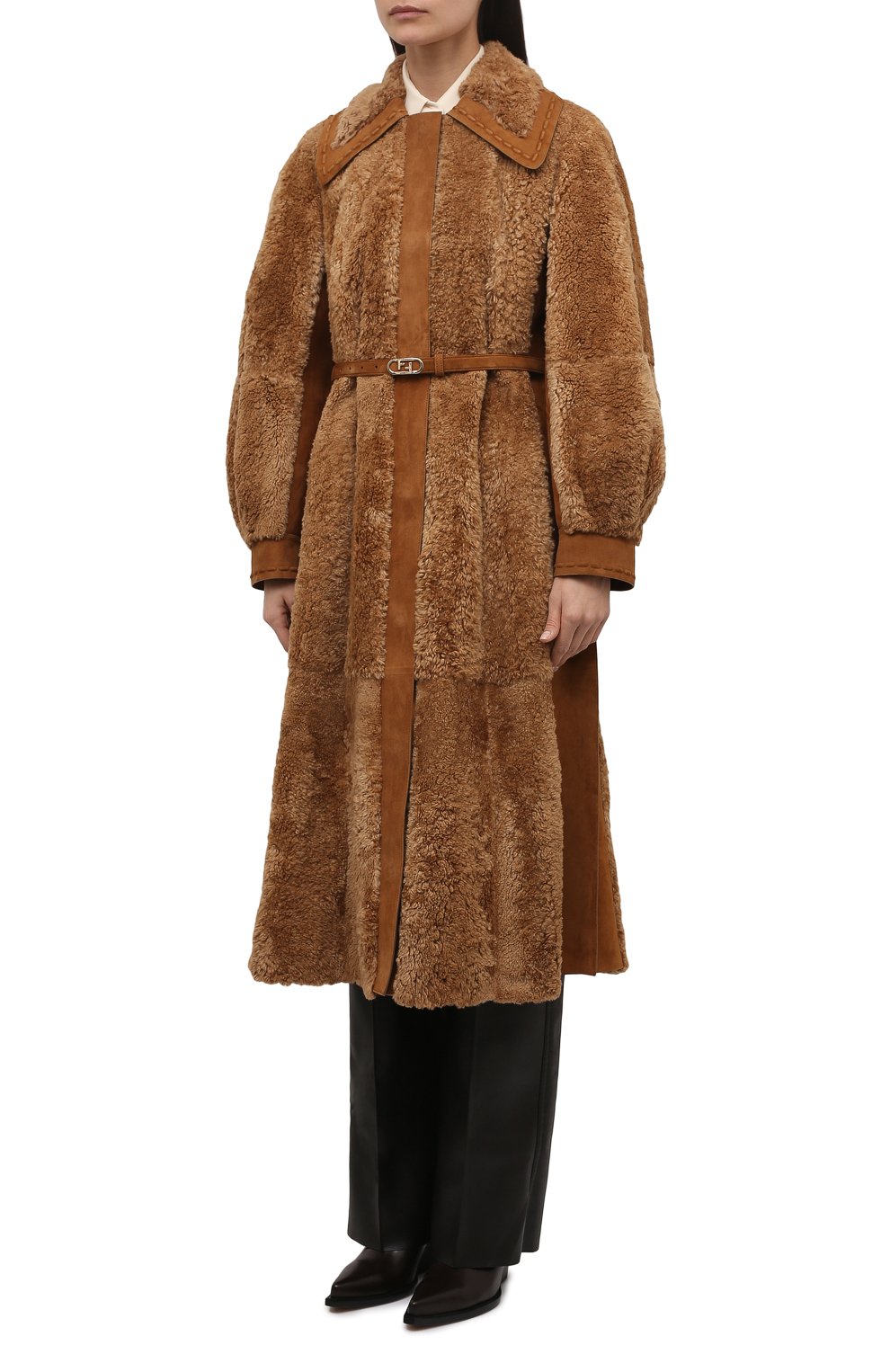 Шуба из норки с отделкой из козлика FENDI, арт. FNF74L AH0H, фото 3