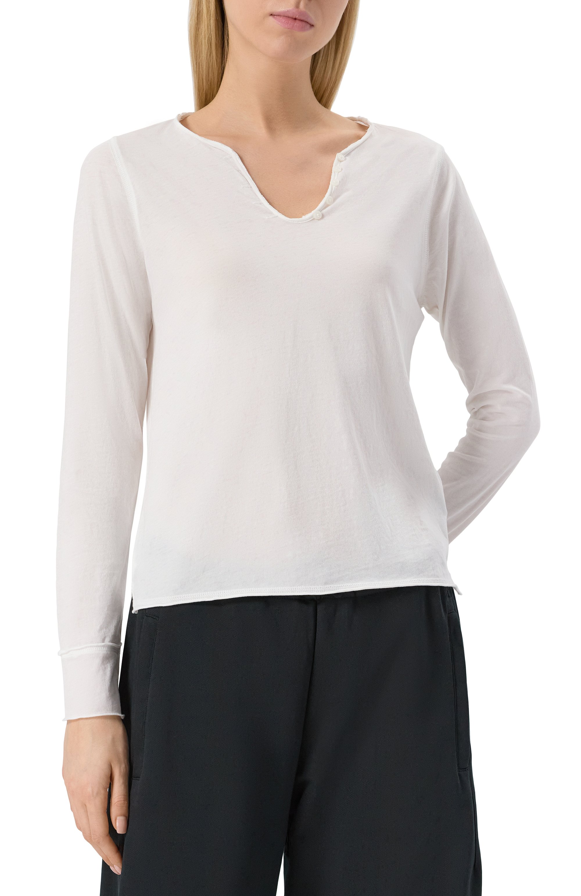 Хлопковый лонгслив-хенли ZADIG AND VOLTAIRE, арт. JWTN02607, фото 3