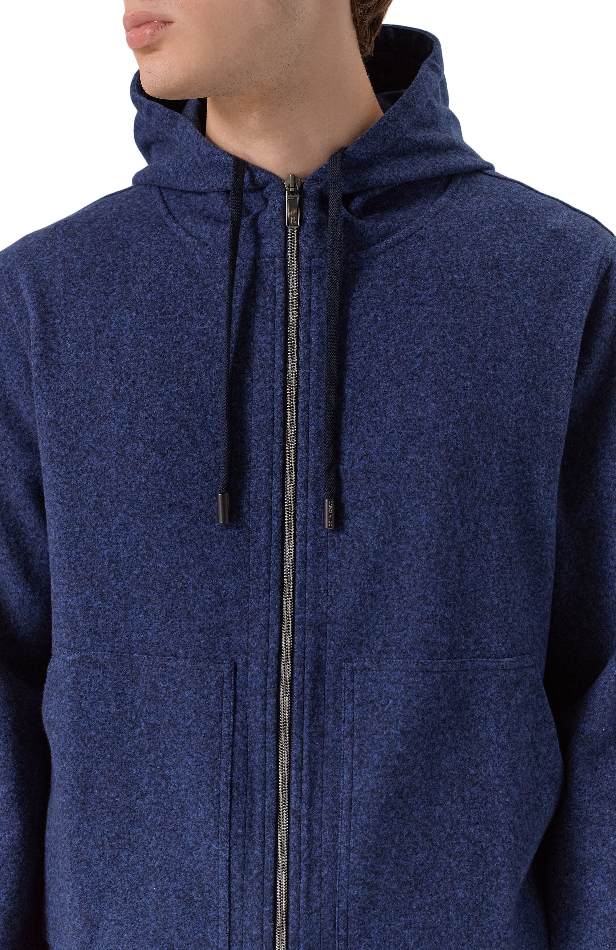 Толстовка из хлопка и шерсти CAPOBIANCO синего цвета по цене 94600 руб., арт. 19M409.FS00., фото 5 Толстовка из хлопка и шерсти CAPOBIANCO, арт. 19M409.FS00., фото 5