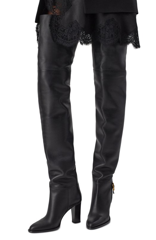 Кожаные ботфорты Julia 85 Saint Laurent 840702/AAFBC Чёрный  840702/AAFBC Фото 2