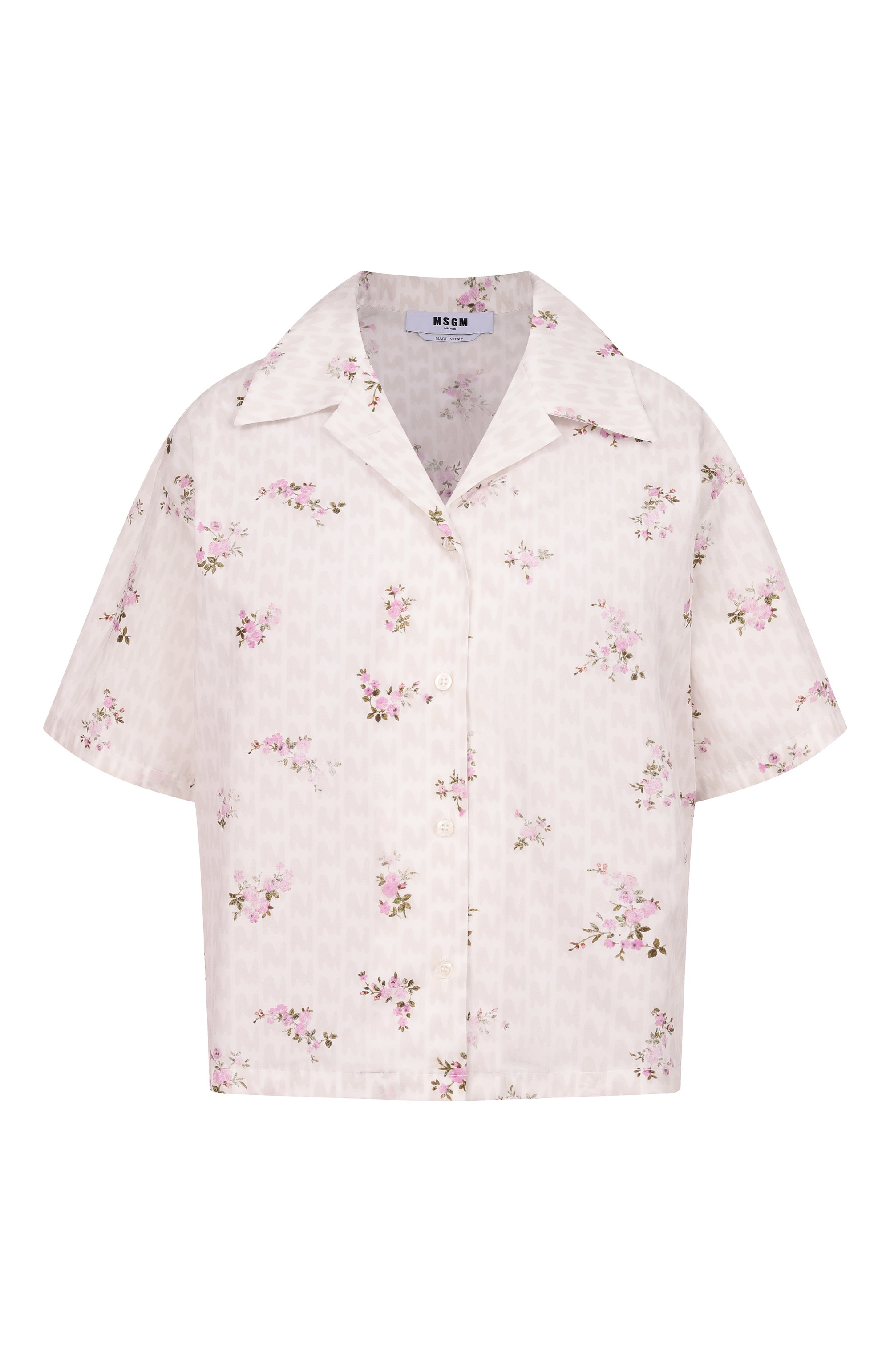 Хлопковая рубашка MSGM белого цвета по цене 36450 руб., арт. 4041MDE20/267154, фото 1 Хлопковая рубашка MSGM, арт. 4041MDE20/267154, фото 1