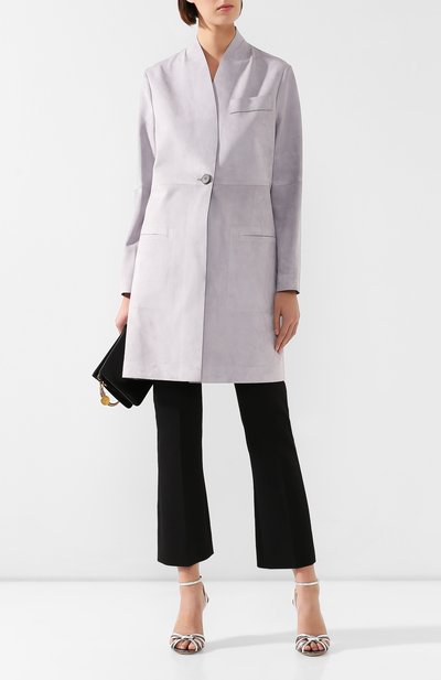 Кожаное пальто GIORGIO ARMANI сиреневого цвета по цене 595000 руб., арт. 2AL05P/2AP13, фото 2 Кожаное пальто GIORGIO ARMANI, арт. 2AL05P/2AP13, фото 2