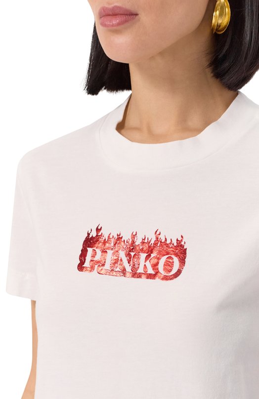 Хлопковая футболка Pinko 105050/A2D6 Белый  105050/A2D6 Фото 5
